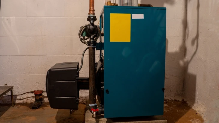 Intérieur d'une chaufferie moderne avec installation de chauffage central